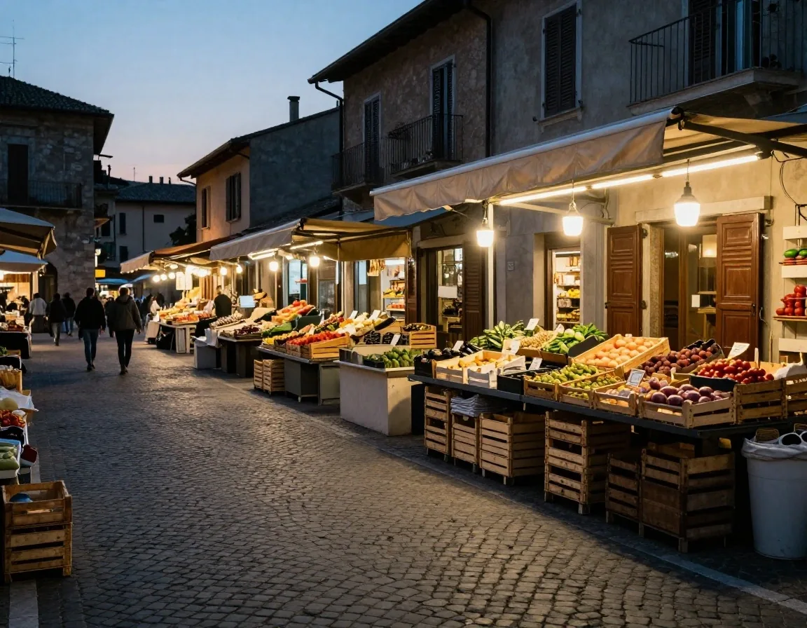 Coppia che confronta appunti di spesa al mercato