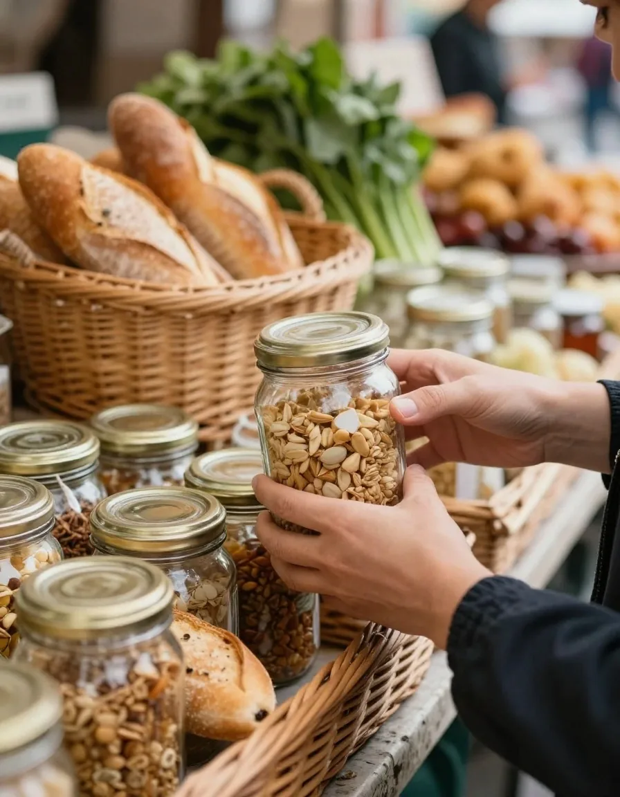 Mani che confrontano i prezzi al mercato